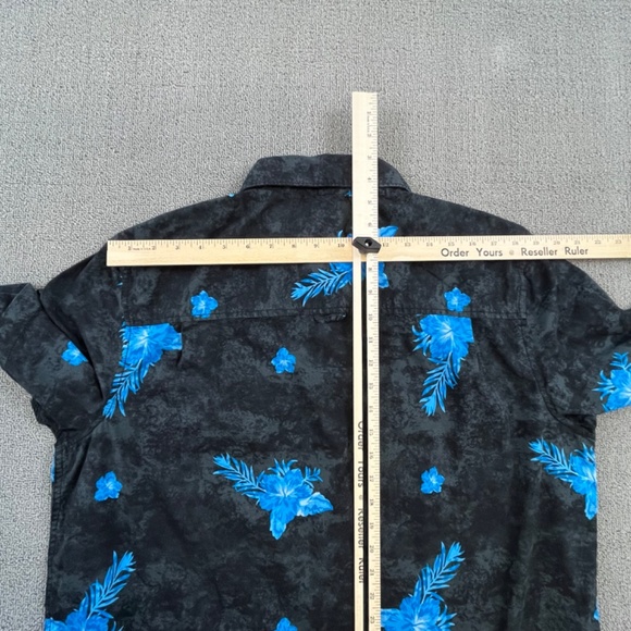 Hurley Shirt Adult Extra Large Black Button Up Blue Floral Casual Outdoor Men - Picture 11 of 12